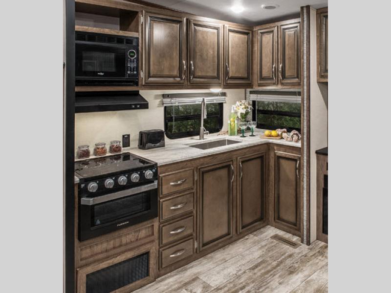KZ Durango Fifth Wheel Review of kitchen
